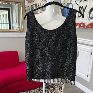 VINTAGE Black Beaded Women's Top
